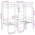 Lit mezzanine avec bureau et chaises blanc 90x200 cm pin massif