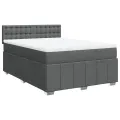 cadre de lit avec matelas Gris foncé 160x200cm Tissu