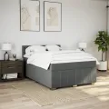 cadre de lit avec matelas Gris foncé 160x200cm Tissu