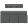 cadre de lit avec matelas Gris foncé 160x200cm Tissu
