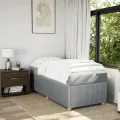 cadre de lit avec matelas gris clair 80x200 cm tissu