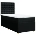 cadre de lit avec matelas Noir 100x200 cm Tissu