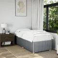 Cadre de lit sans matelas gris clair 100x200 cm tissu