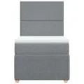cadre de lit avec matelas Gris clair 100x200cm Tissu