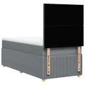 cadre de lit avec matelas Gris clair 100x200cm Tissu