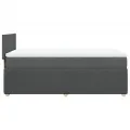 cadre de lit avec matelas Gris foncé 100x200cm Tissu