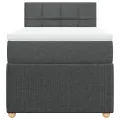 cadre de lit avec matelas Gris foncé 100x200cm Tissu