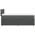 cadre de lit avec matelas Gris foncé 100x200cm Tissu