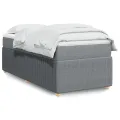 cadre de lit avec matelas Gris clair 100x200cm Tissu