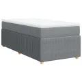 cadre de lit avec matelas Gris clair 100x200cm Tissu