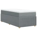 cadre de lit avec matelas Gris clair 100x200cm Tissu