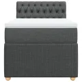 cadre de lit avec matelas Gris foncé 100x200cm Tissu