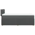 cadre de lit avec matelas Gris foncé 100x200cm Tissu