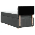 cadre de lit avec matelas Gris foncé 100x200cm Tissu
