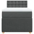cadre de lit avec matelas Gris foncé 100x200cm Tissu