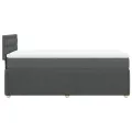 cadre de lit avec matelas Gris foncé 100x200cm Tissu