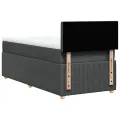 cadre de lit avec matelas Gris foncé 100x200cm Tissu