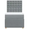 cadre de lit avec matelas Gris clair 100x200cm Tissu