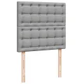 cadre de lit avec matelas Gris clair 100x200cm Tissu