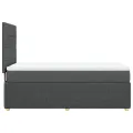 cadre de lit avec matelas Gris foncé 80x200 cm Tissu