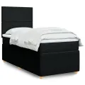 cadre de lit avec matelas Noir 90x200 cm Tissu