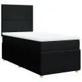cadre de lit avec matelas Noir 90x200 cm Tissu