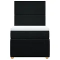 cadre de lit avec matelas Noir 90x200 cm Tissu