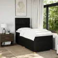 cadre de lit avec matelas Noir 90x200 cm Tissu
