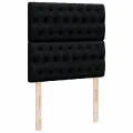 cadre de lit avec matelas Noir 90x200 cm Tissu