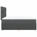 cadre de lit avec matelas Gris foncé 140x200cm Tissu