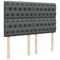cadre de lit avec matelas Gris foncé 140x200cm Tissu