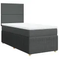cadre de lit avec matelas Gris foncé 80x200 cm Tissu
