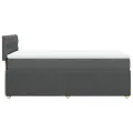 cadre de lit avec matelas Gris foncé 80x200 cm Tissu