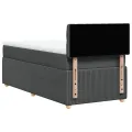 cadre de lit avec matelas Gris foncé 80x200 cm Tissu