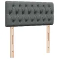 cadre de lit avec matelas Gris foncé 80x200 cm Tissu