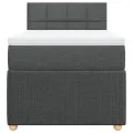 cadre de lit avec matelas Gris foncé 80x200 cm Tissu