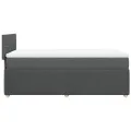 cadre de lit avec matelas Gris foncé 80x200 cm Tissu