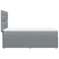 cadre de lit avec matelas gris clair 80x200 cm tissu