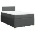 cadre de lit avec matelas gris foncé 120x190cm tissu