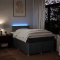 cadre de lit avec matelas gris foncé 120x190cm tissu