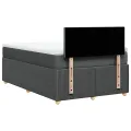 cadre de lit avec matelas gris foncé 120x190cm tissu