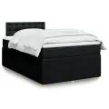 cadre de lit avec matelas noir 120x190 cm tissu
