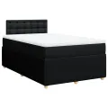 cadre de lit avec matelas noir 120x190 cm tissu