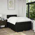 cadre de lit avec matelas noir 120x190 cm tissu