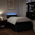 cadre de lit avec matelas noir 120x190 cm tissu