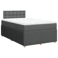 cadre de lit avec matelas gris foncé 120x190cm tissu