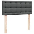 cadre de lit avec matelas gris foncé 120x190cm tissu