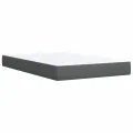 cadre de lit avec matelas gris foncé 120x190cm tissu