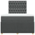 cadre de lit avec matelas gris foncé 120x190cm tissu