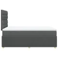 cadre de lit avec matelas gris foncé 120x190cm tissu
